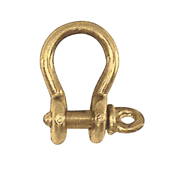 Polished brass bow shackle
