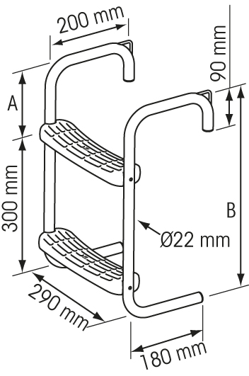 Pontoon st. steel ladder - imagine 2