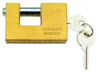 Brass padlock alone