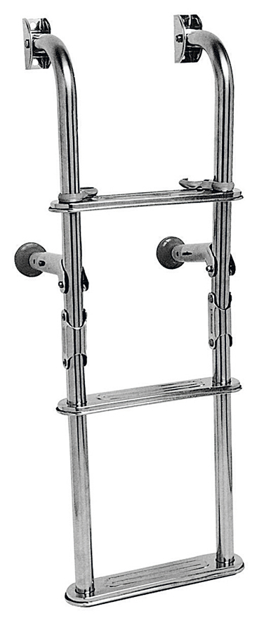 Transom-mount folding ladder