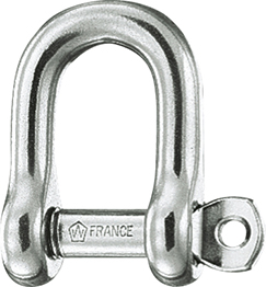 Captive pin D-shackle
