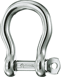 Captive pin bow shackle