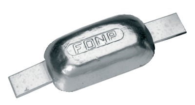 Weld-on anodes, galvanised steel fixing strap