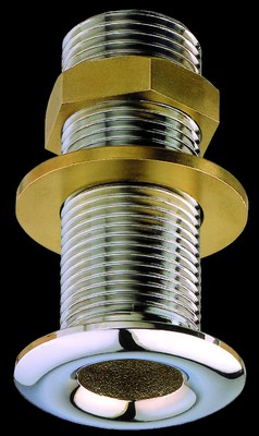 Thru-hull, chrome-plated brass, threaded